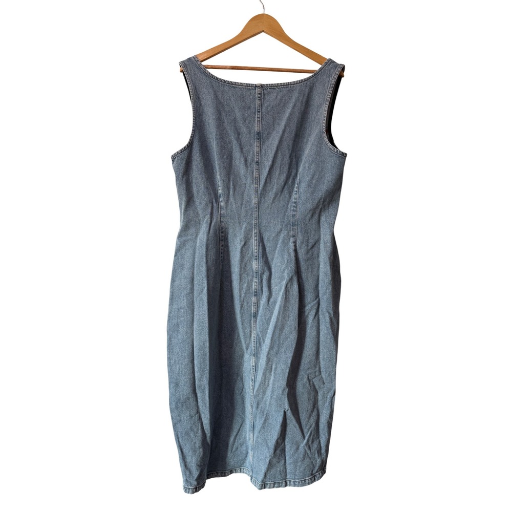Good American Button Front Denim Midi Dress - Picture 2 of 6